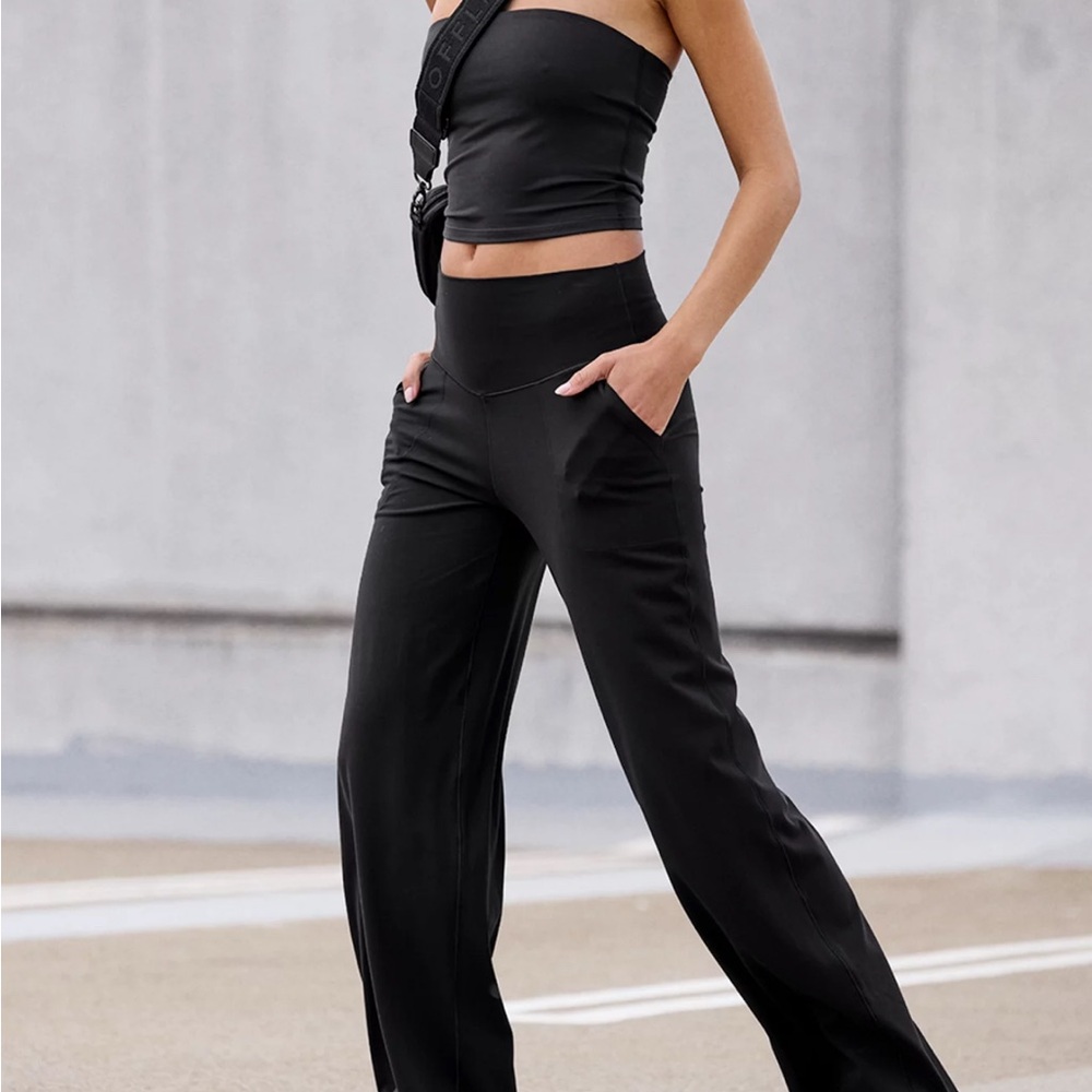 Aerie Black Wide-Leg Women's Pants